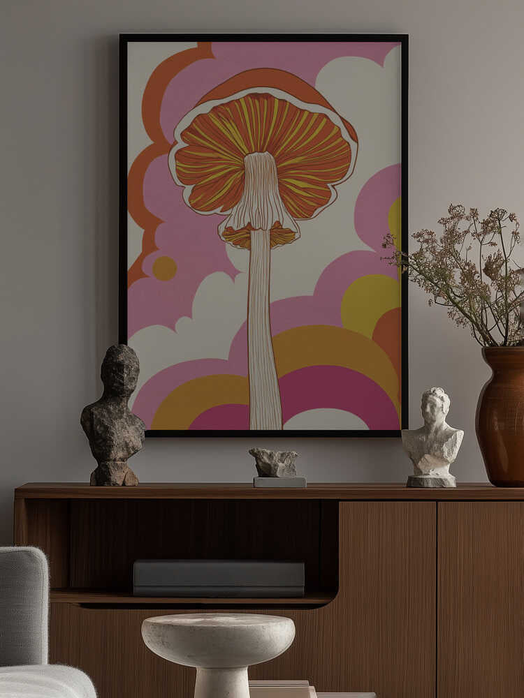 Retro Mushroom Poster
