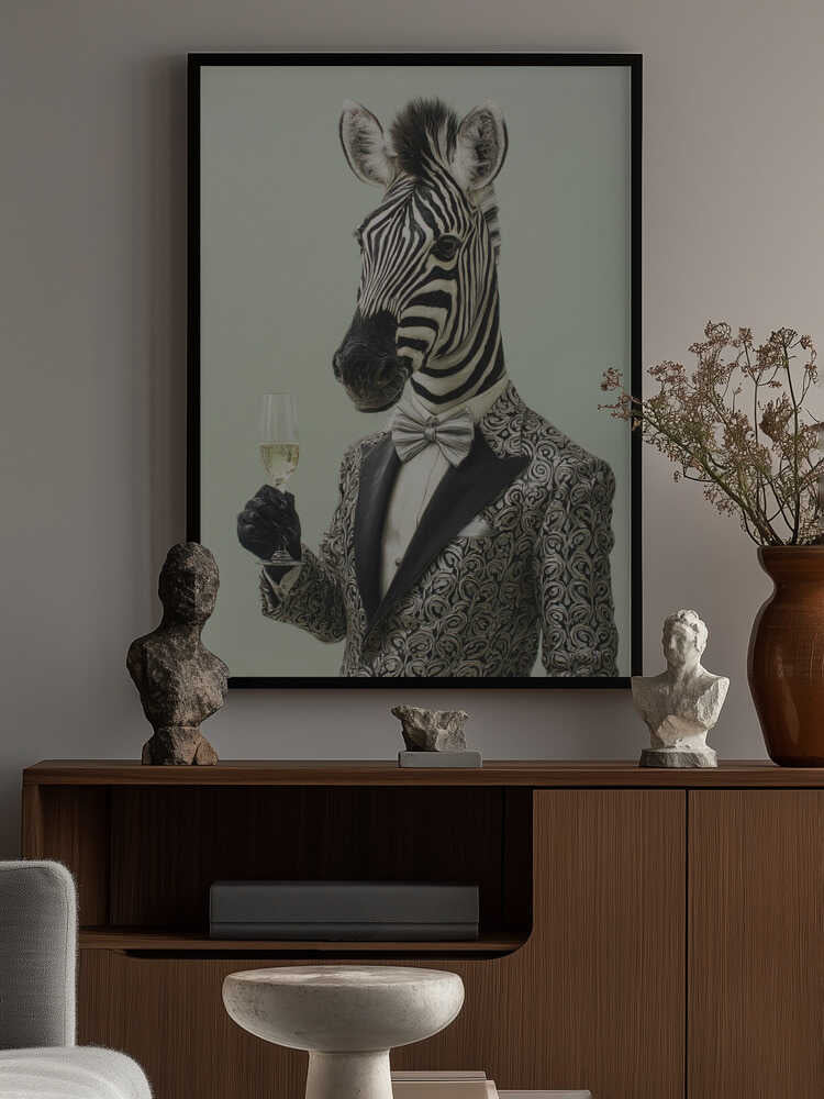 Zebra In Tuxedo Jacket Poster