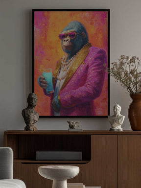 Gorilla In Pink Tuxedo Poster