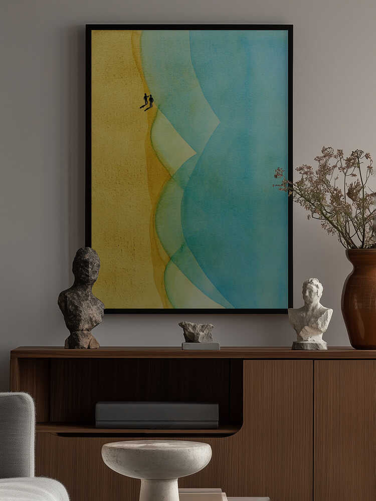 Relaxed Beach Walk Along the Sea Poster