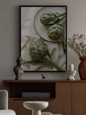 Three Fresh Artichokes Poster