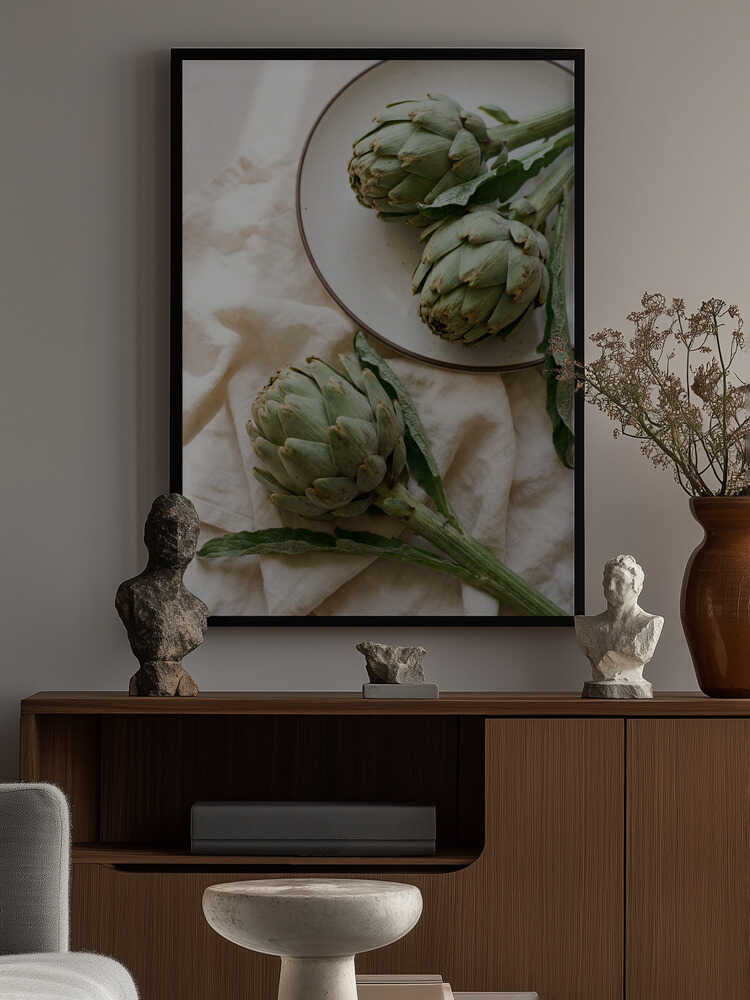 Three Fresh Artichokes Poster
