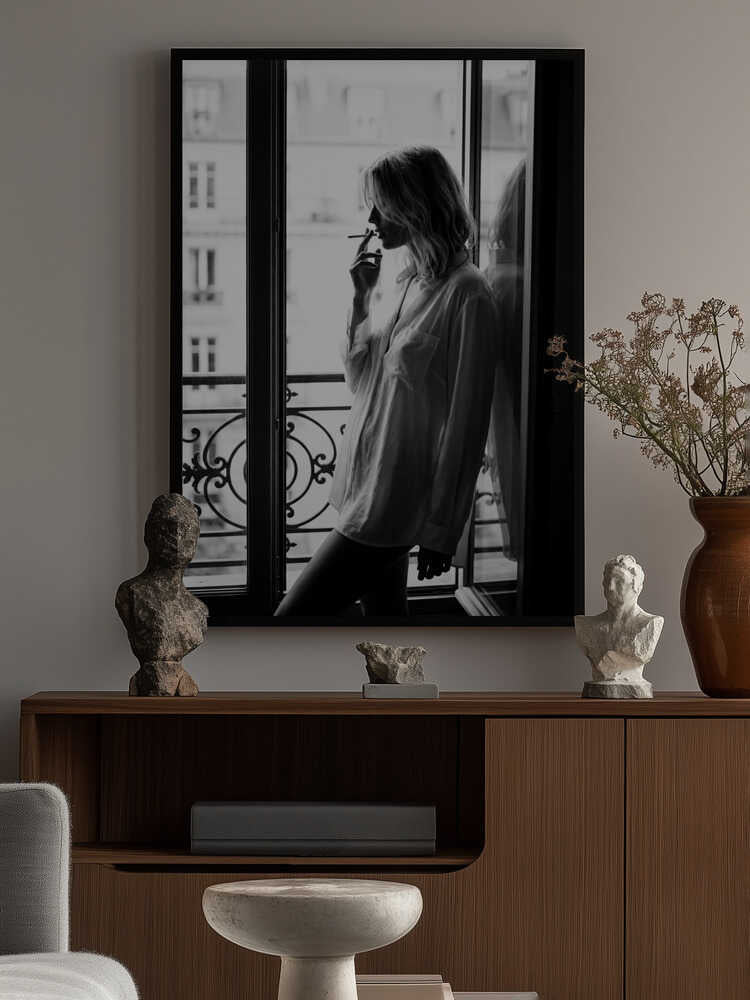 Smoking By the Window Poster