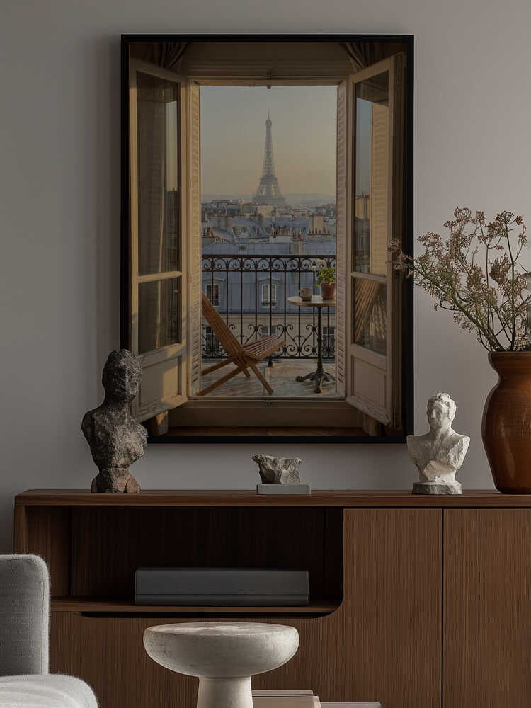 Parisian Balcony View Poster