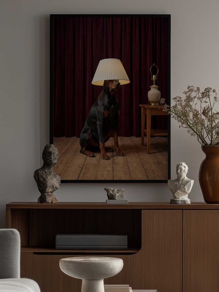 The Doberman Lamp Poster