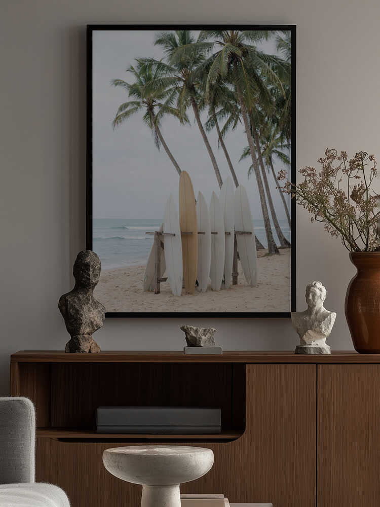 Surfboards On the Beach Poster