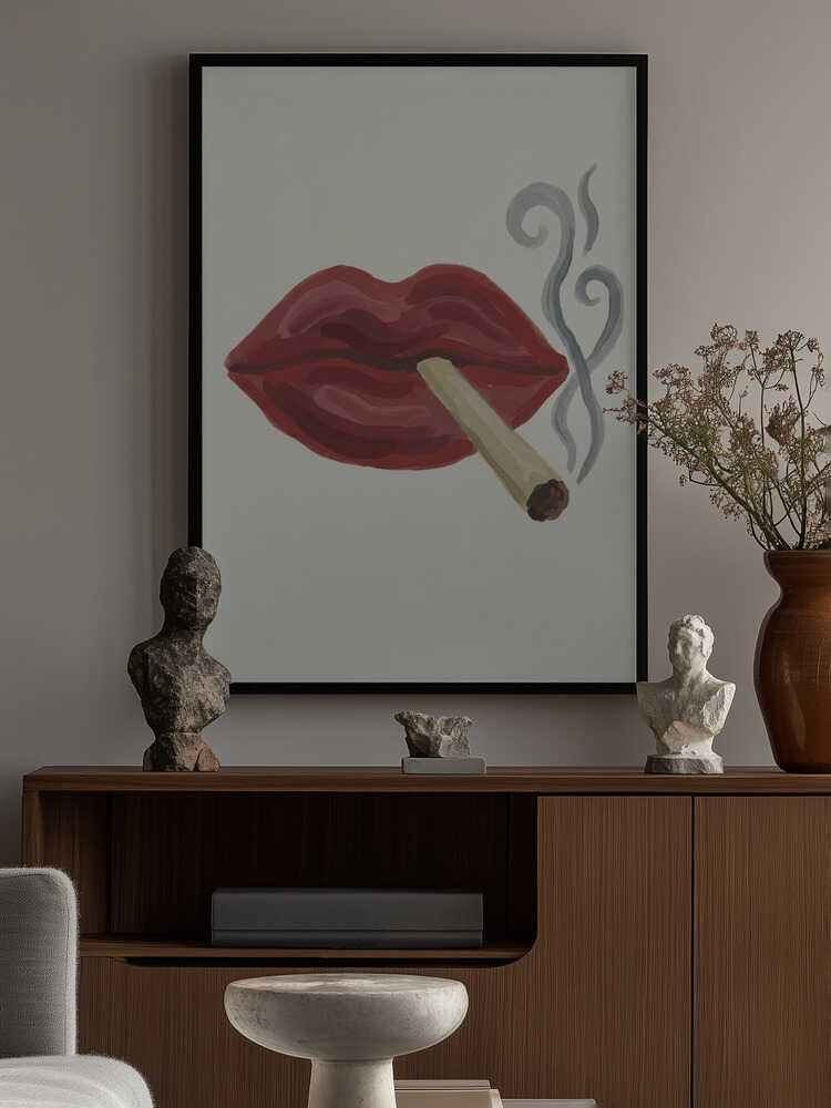 Smoking Lips Poster