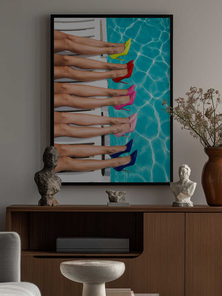 High Heels By the Pool Poster