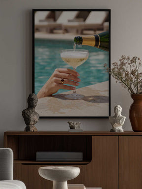 Luxury Poolside Champagne Poster