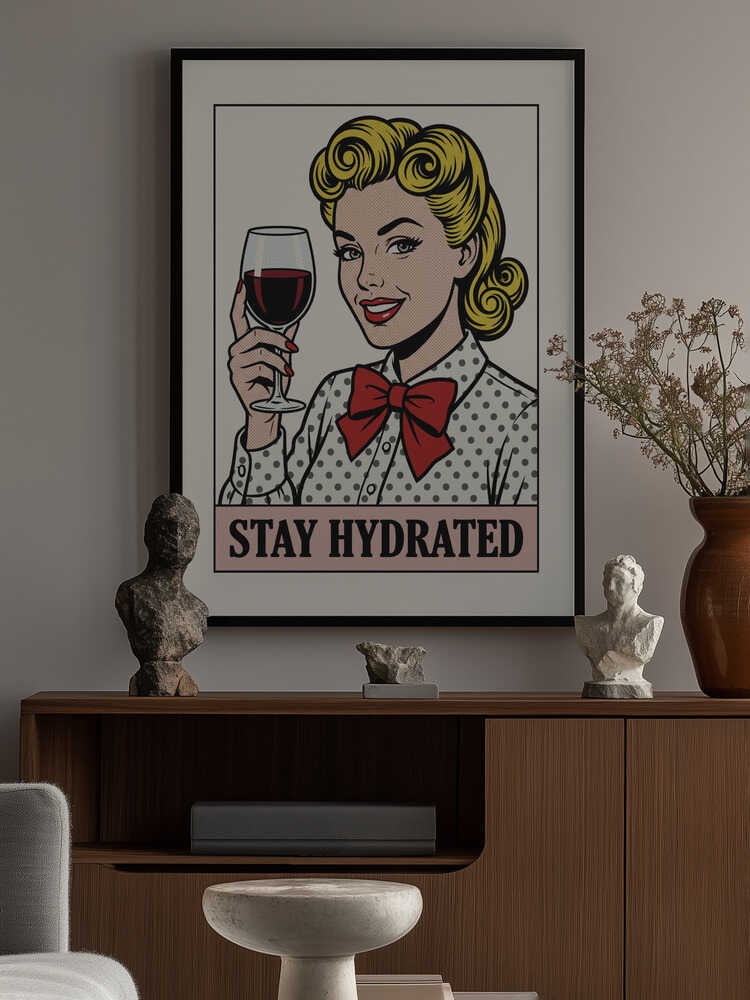 Pop Art Wine Woman Poster