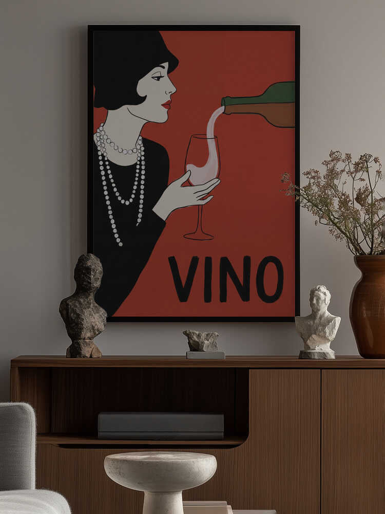 Elegant Flapper Wine Pour Poster