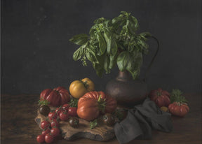 Still Life With Tomatoes And Basil Poster - Corkframes.com