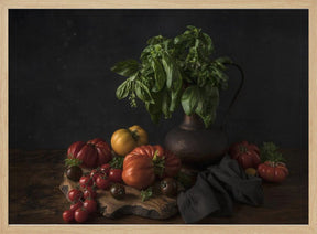 Still Life With Tomatoes And Basil Poster - Corkframes.com