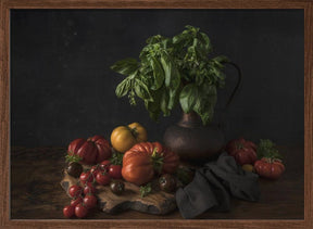 Still Life With Tomatoes And Basil Poster - Corkframes.com