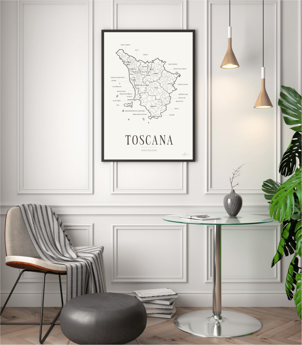 Tuscany Wine Map - Corkframes.com