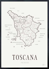 Tuscany Wine Map - Corkframes.com