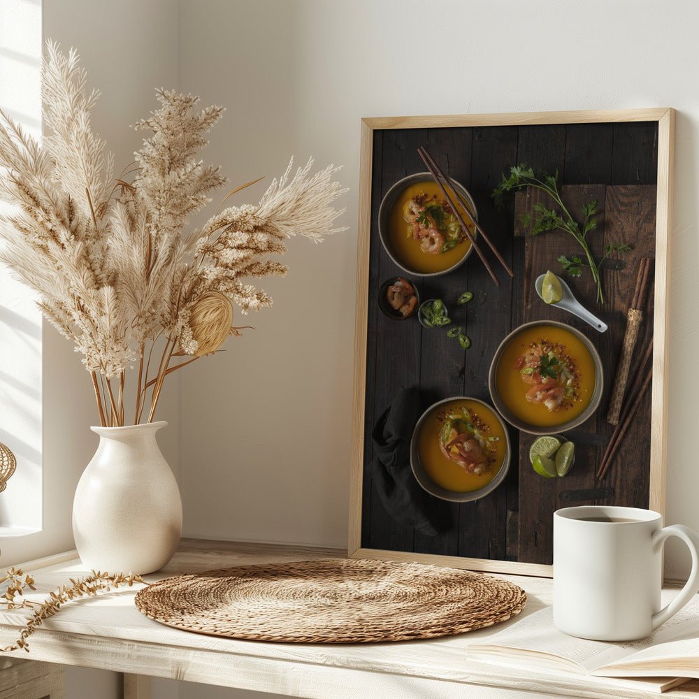 Vietnam Food Memories: Pumpkin Soup With Shrimps Poster - Corkframes.com