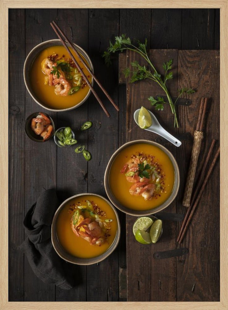 Vietnam Food Memories: Pumpkin Soup With Shrimps Poster - Corkframes.com