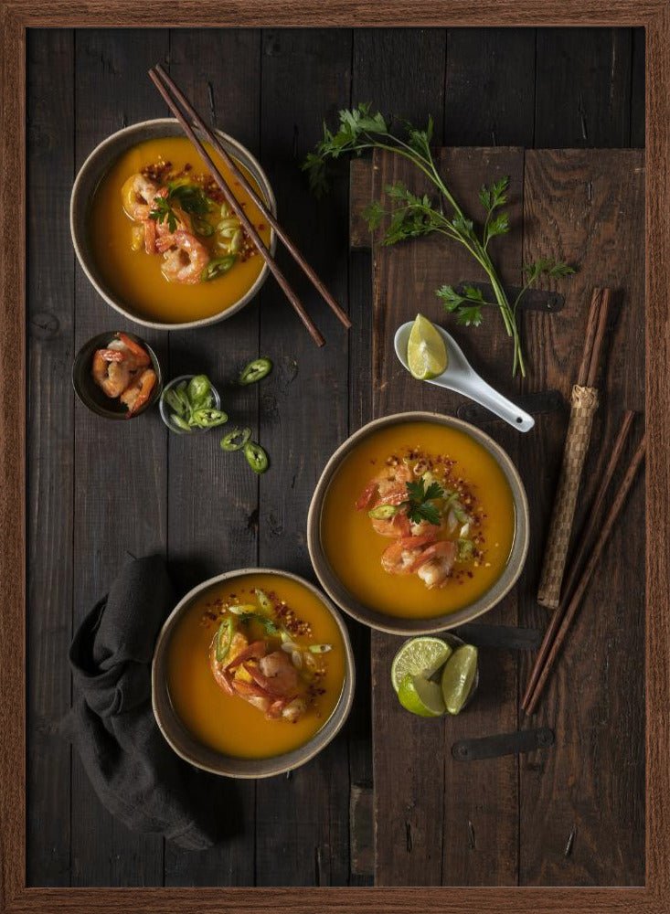 Vietnam Food Memories: Pumpkin Soup With Shrimps Poster - Corkframes.com