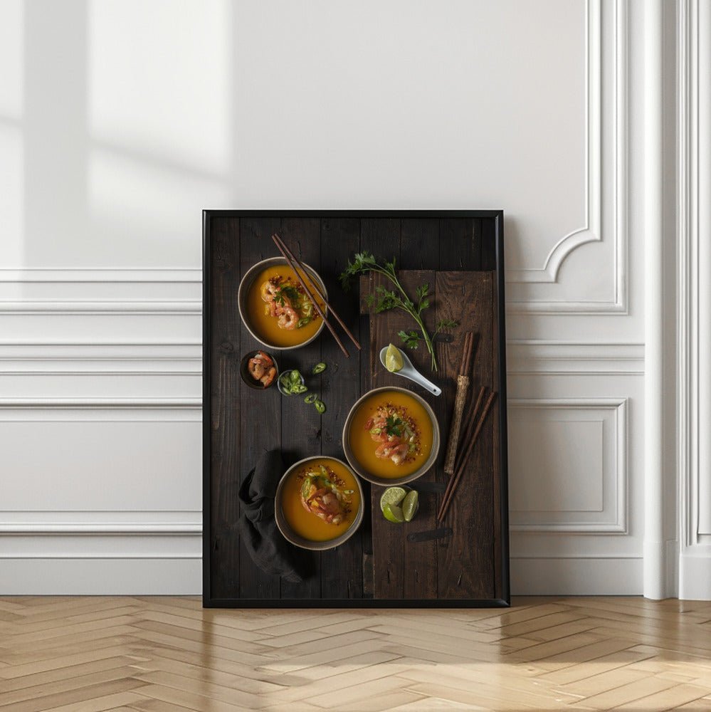 Vietnam Food Memories: Pumpkin Soup With Shrimps Poster - Corkframes.com