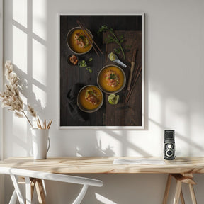 Vietnam Food Memories: Pumpkin Soup With Shrimps Poster - Corkframes.com