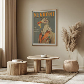 Vintage Art Deco Negroni Poster Of A Fancy Seagull Poster - Corkframes.com