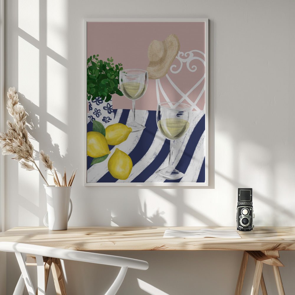 White Wine For Two Poster - Corkframes.com