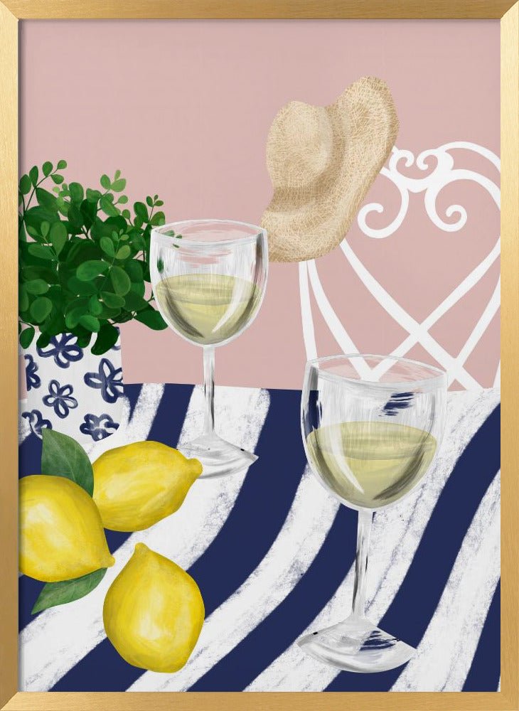 White Wine For Two Poster - Corkframes.com