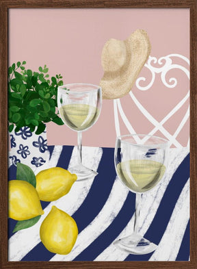 White Wine For Two Poster - Corkframes.com