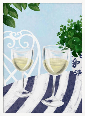 White Wine Under The Tree Poster - Corkframes.com