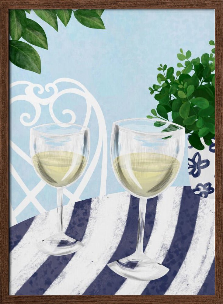 White Wine Under The Tree Poster - Corkframes.com