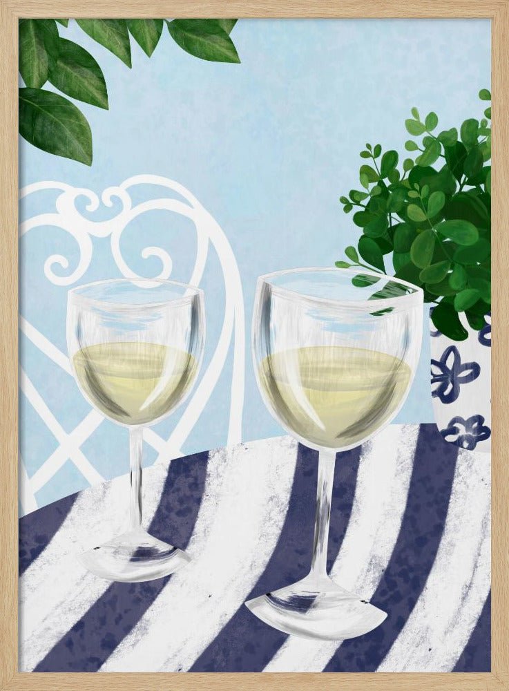 White Wine Under The Tree Poster - Corkframes.com