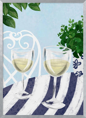 White Wine Under The Tree Poster - Corkframes.com