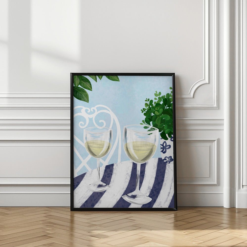 White Wine Under The Tree Poster - Corkframes.com