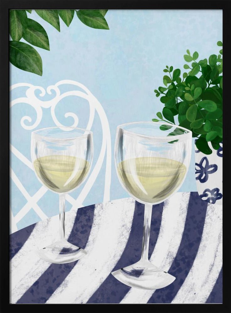 White Wine Under The Tree Poster - Corkframes.com