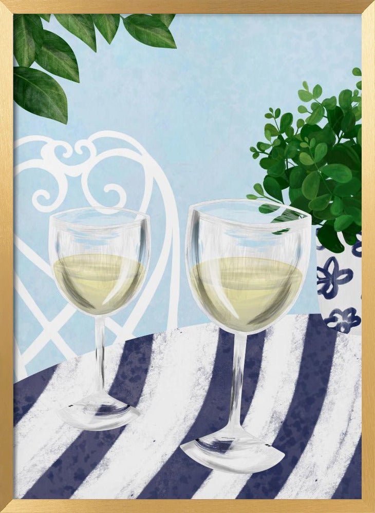 White Wine Under The Tree Poster - Corkframes.com