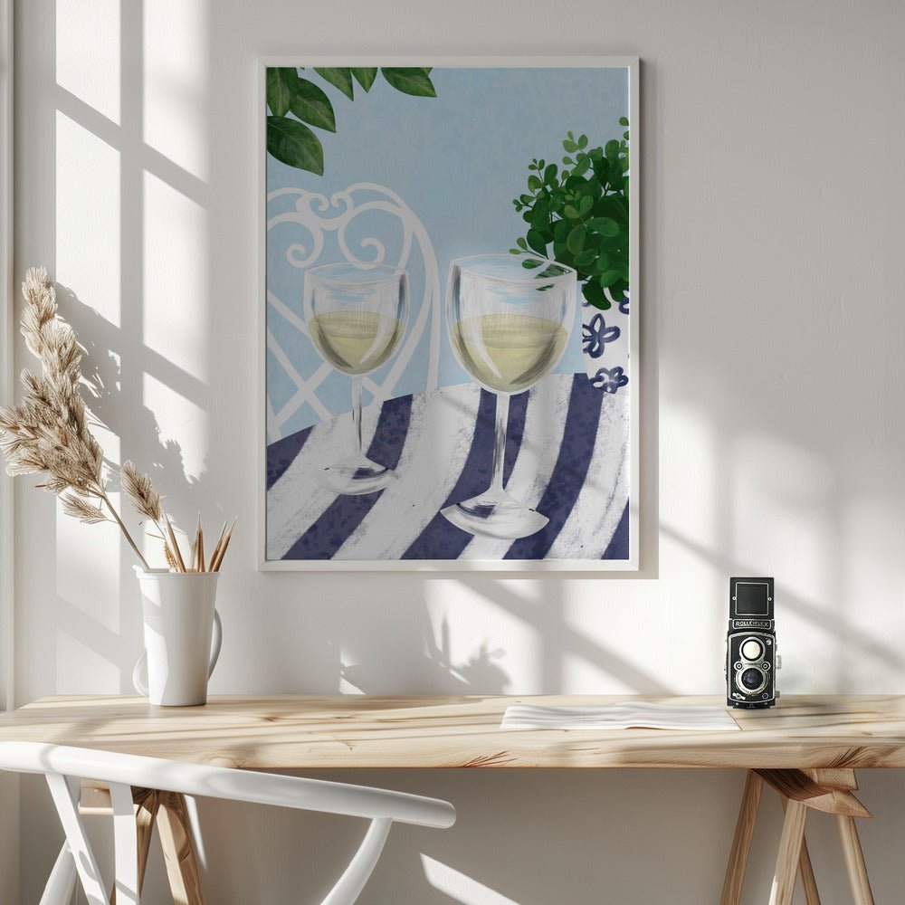 White Wine Under The Tree Poster - Corkframes.com