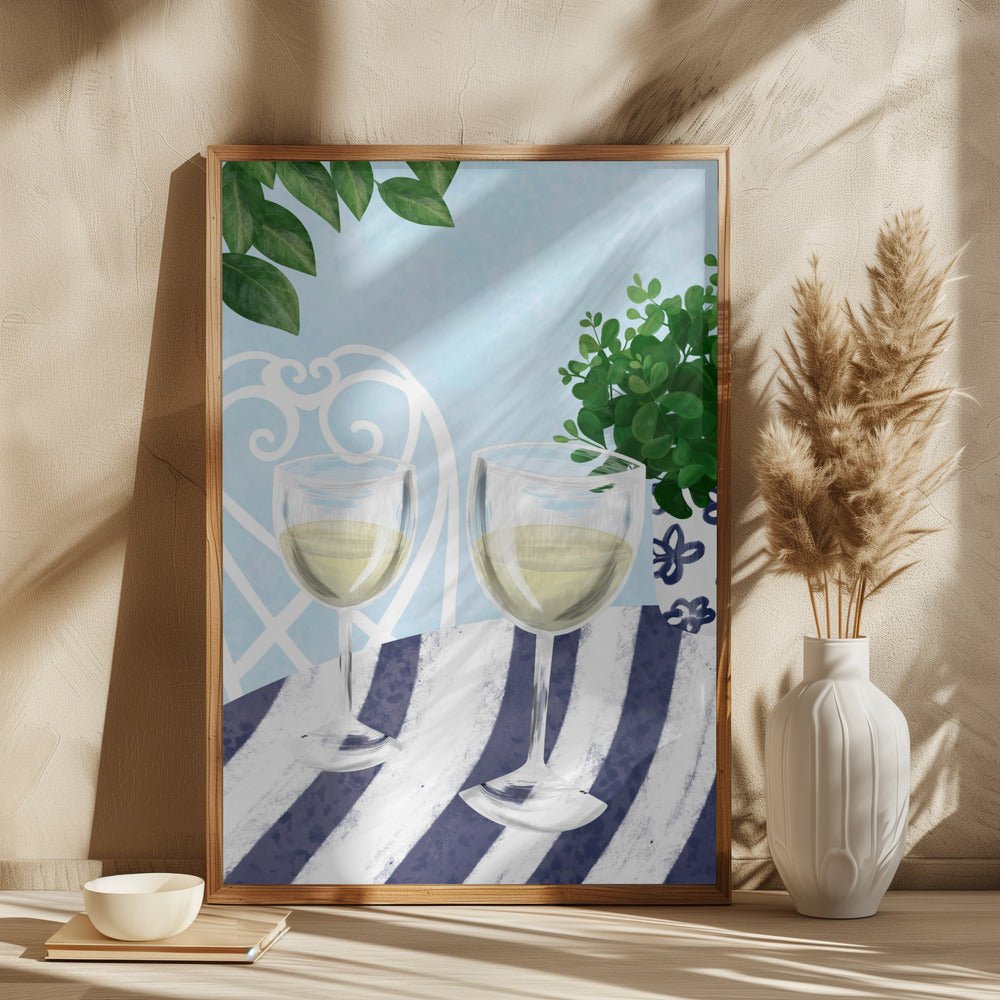 White Wine Under The Tree Poster - Corkframes.com