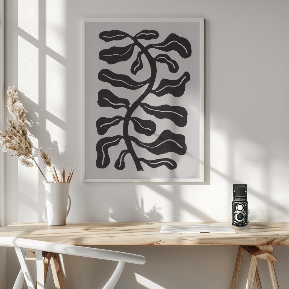 Wind Kissed Plant / Chalkboard Black Poster - Corkframes.com