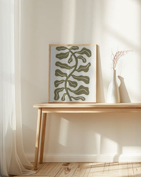 Wind Kissed Plant / Olive Green Poster - Corkframes.com