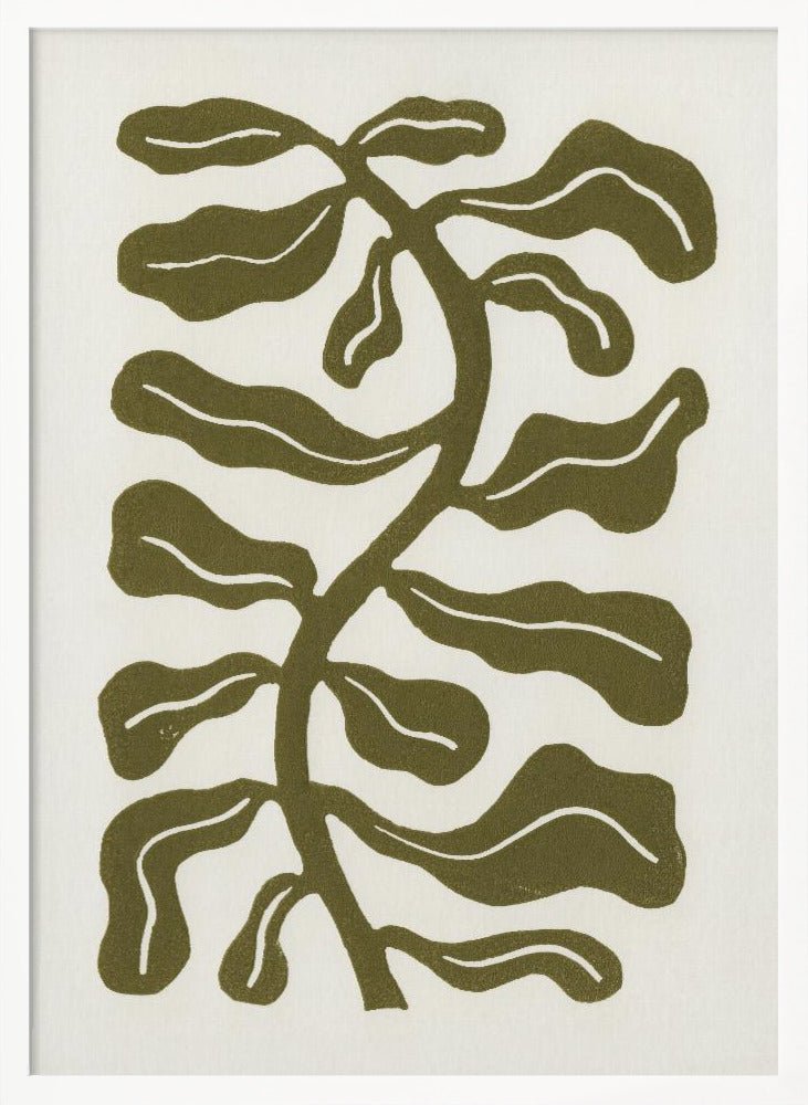 Wind Kissed Plant / Olive Green Poster - Corkframes.com