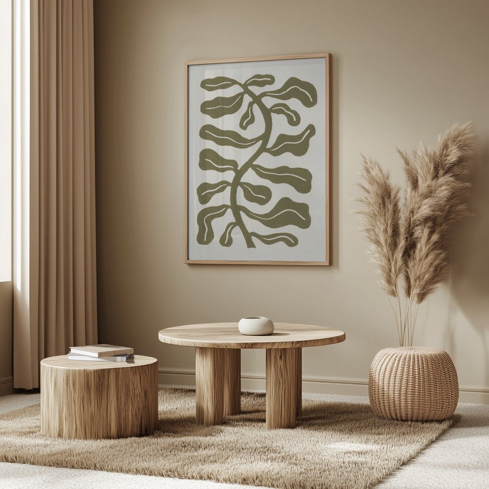 Wind Kissed Plant / Olive Green Poster - Corkframes.com