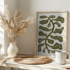 Wind Kissed Plant / Olive Green Poster - Corkframes.com