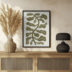 Wind Kissed Plant / Olive Green Poster - Corkframes.com