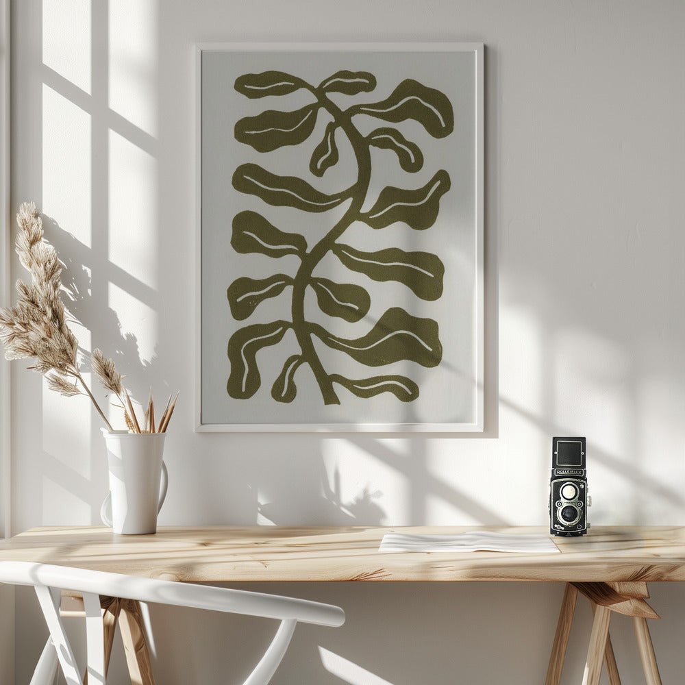 Wind Kissed Plant / Olive Green Poster - Corkframes.com