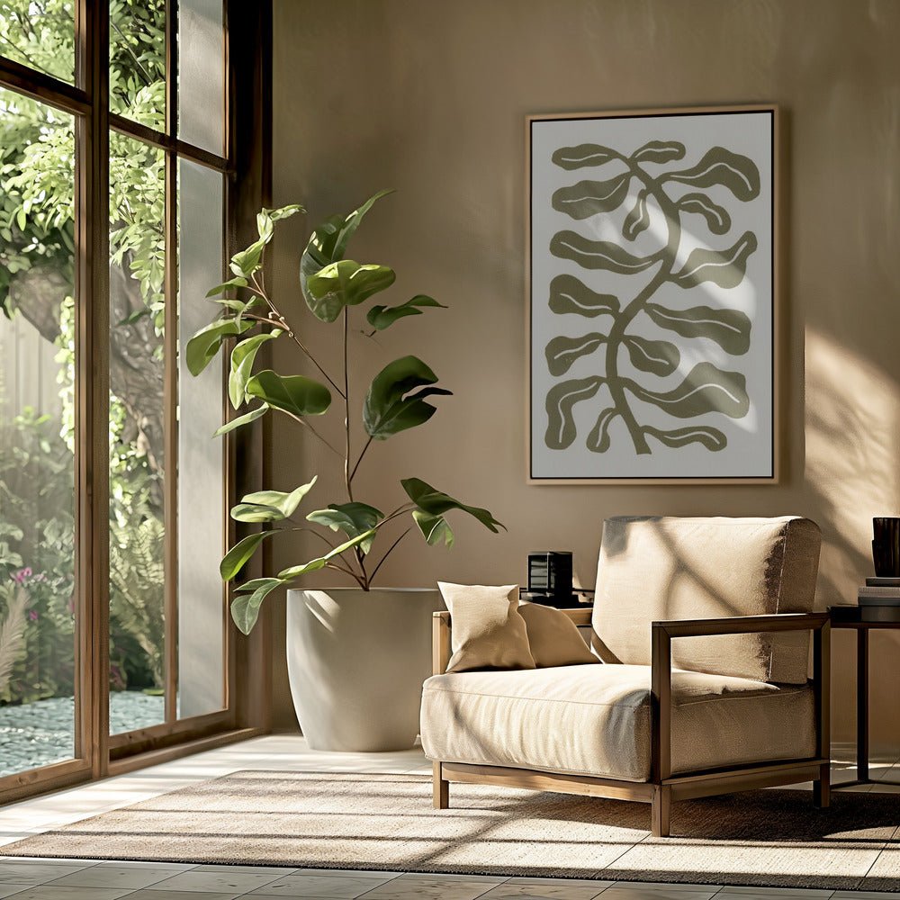 Wind Kissed Plant / Olive Green Poster - Corkframes.com