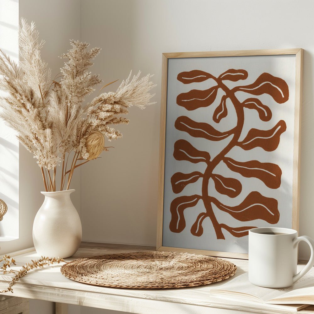 Wind Kissed Plant / Saddle Brown Poster - Corkframes.com