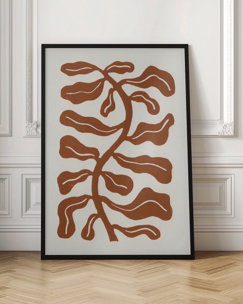 Wind Kissed Plant / Saddle Brown Poster - Corkframes.com