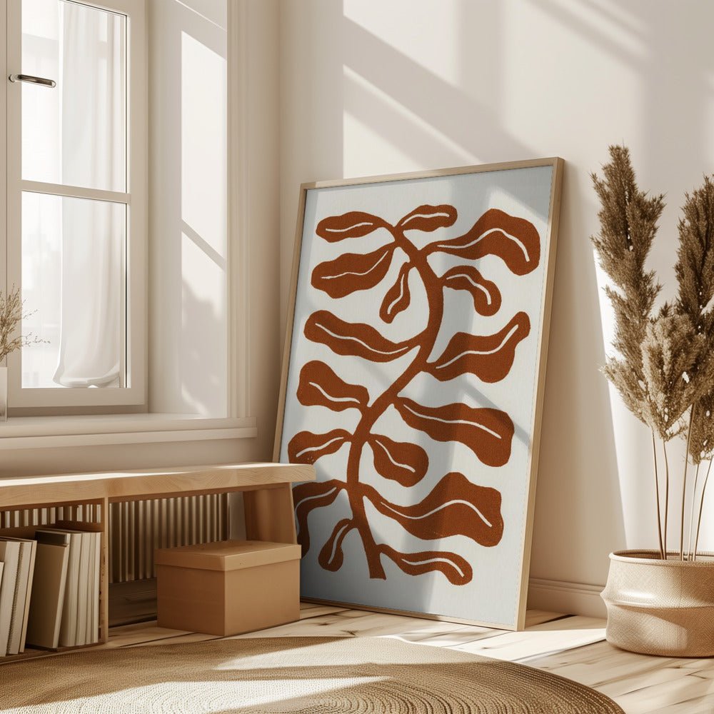 Wind Kissed Plant / Saddle Brown Poster - Corkframes.com