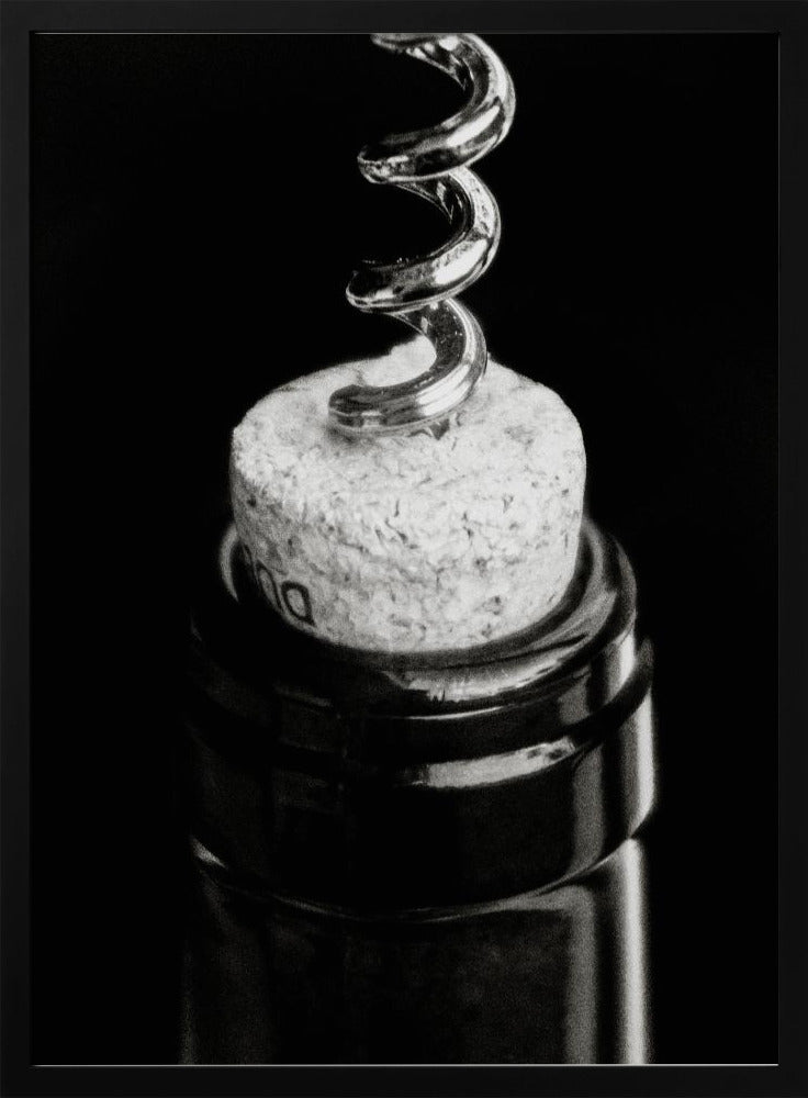 Wine Cork Screw Poster (Black and White) - Corkframes.com